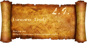 Luncanu Izsó névjegykártya